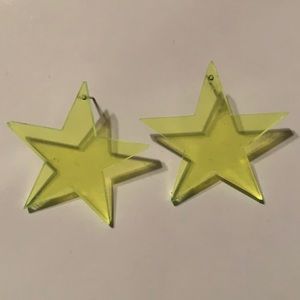 Neon yellow star earrings